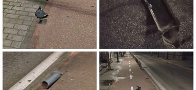  Αυτοκίνητο κόντεψε να παρασύρει πεζό και πήρε σβάρνα όλα τα κολονάκια στην οδό Κανάρη στην Κω