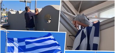 Τοποθέτηση νέων Ελληνικών σημαιών από τον Πρόεδρο της Κοινότητας Κω Σ. Χατζηπέτρο