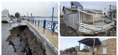 Nέες «πληγές» στην Κέφαλο από την χθεσινή κακοκαιρία: Kατέρρευσε νέο τμήμα του παραλιακού δρόμου - Ζημιές σε επιχειρήσεις