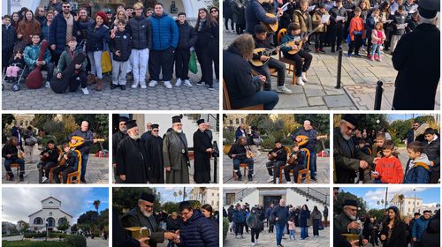 Μικροί και μεγάλοι από τη Νίσυρο έψαλλαν τα πρωτοχρονιάτικα κάλαντα στον Μητροπολίτη μας
