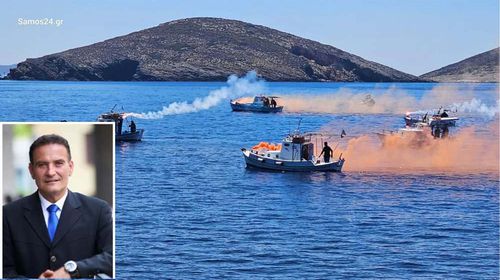 Με κόρνες πλοίων και καπνογόνα το τελευταίο «αντίο» στον δήμαρχο Φούρνων Κορσεών