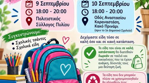 Σ/γος Ακροβάτης: Δράση συλλογής σχολικών ειδών 