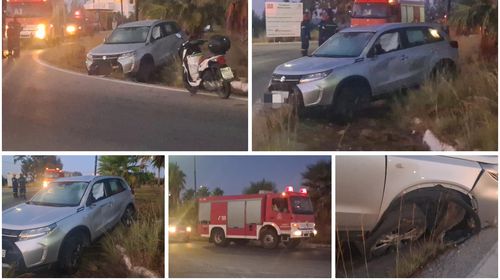Tροχαίο στον κόμβο Αντιμάχειας – Αυτοκίνητο εξετράπη της πορείας του