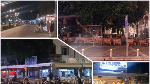 Νοέμβριο θύμισε το βράδυ το λιμάνι της Κω – Άδειοι δρόμοι και κλειστά καταστήματα λόγω καιρού 
