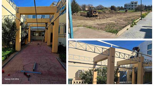 Π. Χατζηχριστοφής: Εργασίες στο 1ο Δημοτικό Σχολείο Κω (τοποθέτηση στεγάστρου και διαμόρφωση χώρου άθλησης)