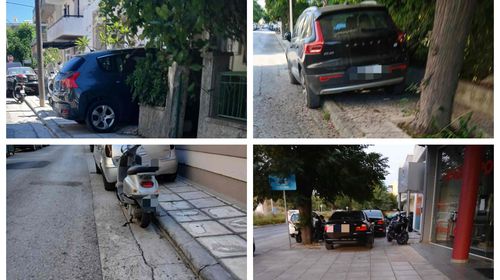 Αναγνώστης: Σεβασμός μηδέν! Παρκαρίσματα πάνω στα πεζοδρόμια