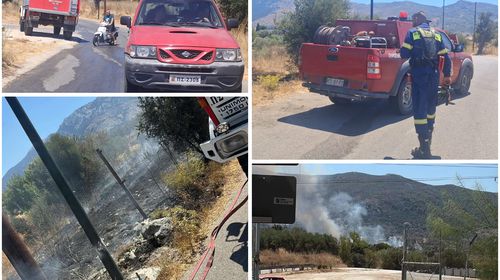 Φωτιά  έξω από τη δομή μεταναστών στο Πυλί 