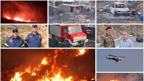 Ολονύχτια μάχη με τη φωτιά στην Κάλυμνο – Τι κατέγραψε η κάμερα του “ΒτΚ”