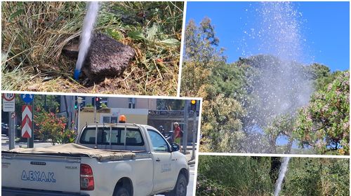 Κόπηκε σωλήνας στο παρκάκι στην πιάτσα Ταξί και δημιουργήθηκε «σιντριβάνι»