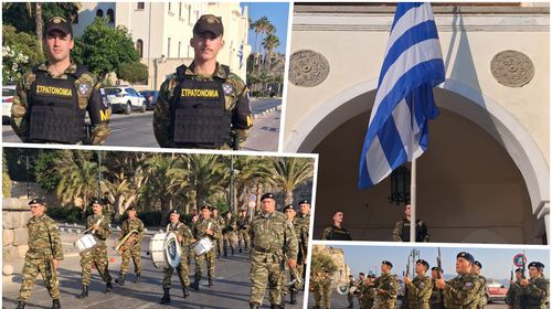 Έπαρση της σημαίας στο Διοικητήριο Κω