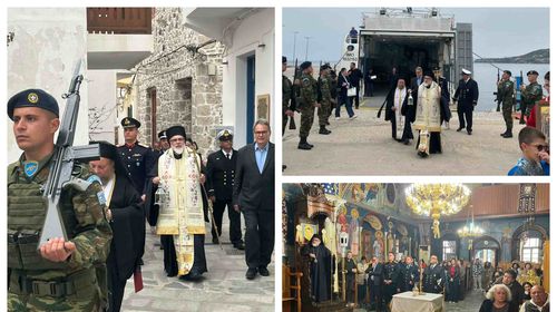 O Σεβασμιώτατος Μητροπολίτης Κώου καί Νισύρου κ. Ναθαναήλ μετέφερε τό Ἅγιο Φῶς στή Νίσυρο