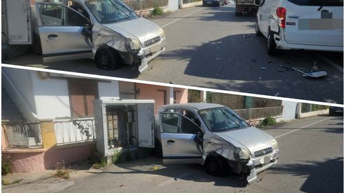Τροχαίο στο Κακό Πρινάρι: Αυτοκίνητο προσέκρουσε σε κλούβα και σε καφάο του ΟΤΕ