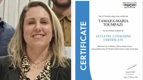 Η προπονήτρια ποδηλασίας Ταμάρα Μαρία Τουμπαζή έλαβε από τη Διεθνή Ομοσπονδία Ποδηλασίας (UCI) το πτυχίο προπονητικής επιπέδου ΙΙ (LEVEL II)