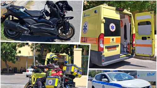 Τροχαίο στον Επαρχιακό: Σφοδρή σύγκρουση αυτοκινήτου με μηχανή 