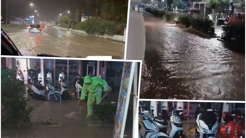 Προβλήματα απο την ισχυρή βροχόπτωση - Πλημμύρισε η Αβέρωφ και ο δρόμος στου "Σκλαβενιτη"