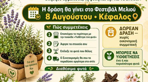 Μελισσοκομικός Συνεταιρισμός Κω Κεφάλου: Υιοθέτησε ένα Φυτό – Μαζί κάνουμε την Κω πιο πράσινη!
