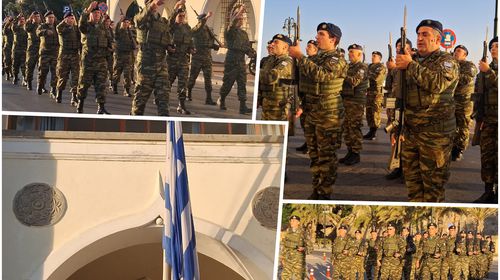 Η καθιερωμένη έπαρση της Σημαίας στο Διοικητήριο Κω με τη συνοδεία της 80 ΑΔΤΕ