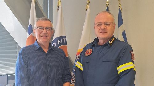 Συνάντηση του επικεφαλής της Πολ. Προστασίας Δήμου Κω Σ. Καμπουράκη με τον Αρχηγό του Πυροσβεστικού Σώματος