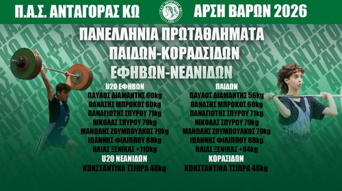 ΕΤΟΙΜΟΣ Ο ΑΝΤΑΓΟΡΑΣ ΓΙΑ ΤΑ ΠΑΝΕΛΛΗΝΙΑ ΠΡΩΤΑΘΛΗΜΑΤΑ ΕΦΗΒΩΝ, ΠΑΙΔΩΝ & ΝΕΑΝΙΔΩΝ, ΚΟΡΑΣΙΔΩΝ 2026