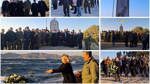 Συγκίνηση και εθνική υπερηφάνεια στην επιμνημόσυνη δέηση στο Φάρο για τους ήρωες των Ιμίων μπροστά στο νέο μνημείο