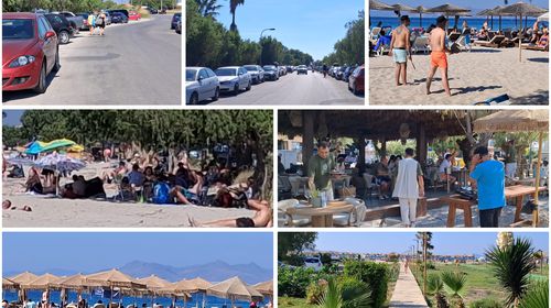 Ασφυκτικά γεμάτη η παραλία στο Τιγκάκι την Κυριακή – Στο προσκήνιο ξανά τα χρόνια προβλήματα της περιοχής