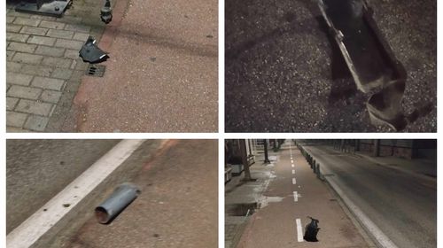  Αυτοκίνητο κόντεψε να παρασύρει πεζό και πήρε σβάρνα όλα τα κολονάκια στην οδό Κανάρη στην Κω