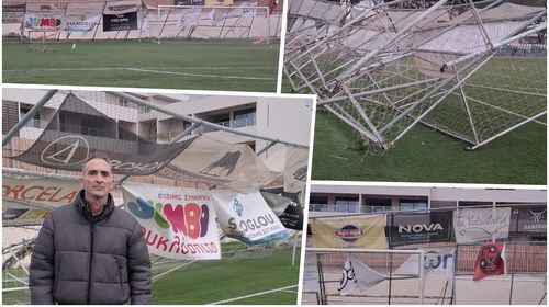 Ζημιές προκάλεσε ανεμοστρόβιλος στο παλαιό γήπεδο Ανταγορας 