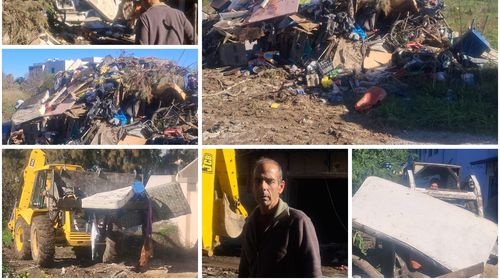 Καθαρίζεται από τον ιδιοκτήτη ο χώρος στη Λαγκάδα όπου διέμεναν παράνομα οι Ρομά και δημιουργούσαν προβλήματα 