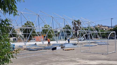Κλειστό την Παρασκευή 31/7 τμήμα της οδού Σκεύου Ζερβού για την κατασκευή του Θόλου μπάσκετ