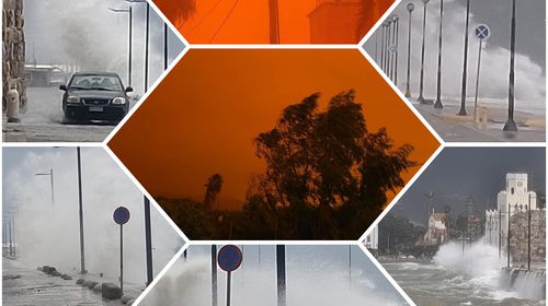 Η κακοκαιρία «Erminio» έντυσε στα πορτοκαλί την Κω – Θυελλώδεις άνεμοι και απαγορευτικό απόπλου