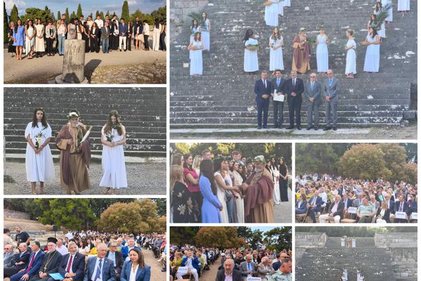Σε κατανυκτική ατμόσφαιρα η τελετή ορκωμοσίας των αριστούχων τελειόφοιτων ιατρικών σχολών στον όρκο του Ιπποκράτη στο Ασκληπιείο Κω