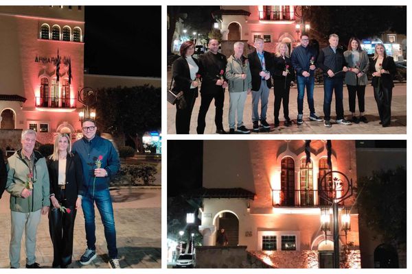 "Φωταγώγηση" του Δημαρχείου Κω για την Διεθνή Ημέρα Εξάλειψης της Βίας κατά των Γυναικών