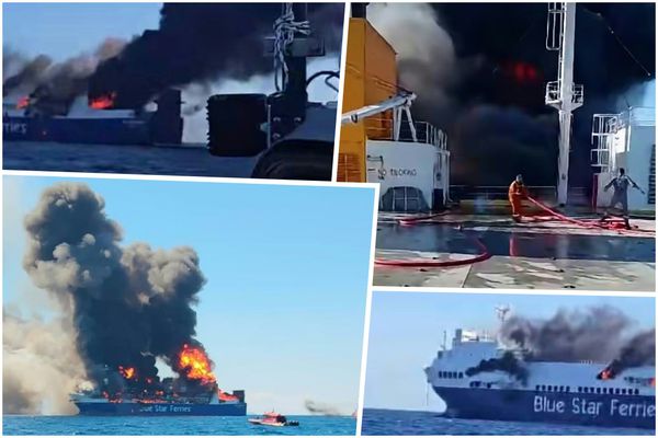 Φωτιά στο πλοίο "BLUE CARRIER 2": Μετέφερε αρκετά φορτία και για την Κω (ορισμένα κάηκαν ολοσχερώς)