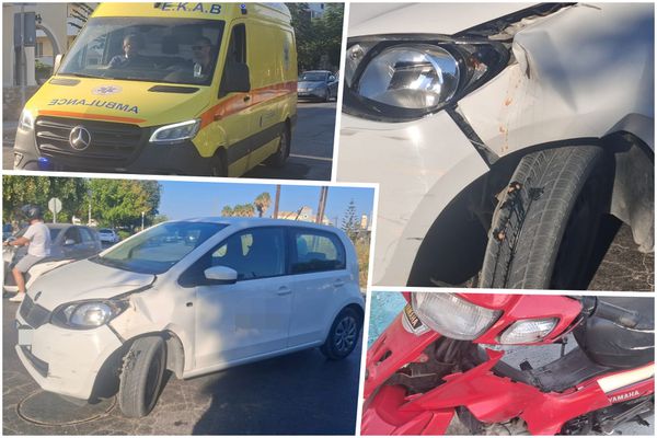 Tροχαίο στο κέντρο της Κω: Δίκυκλο συγκρούστηκε με ΙΧ αυτοκίνητο