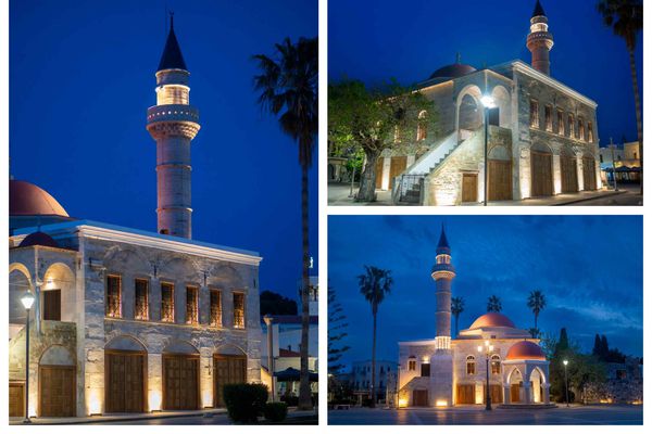 Bακούφ Κω: Φωταγωγήθηκε το Τέμενος Ντεφτερντάρ στην Πλ. Ελευθερίας Κω