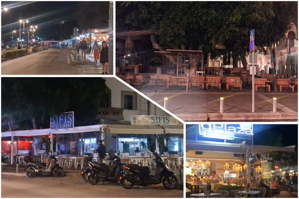 Νοέμβριο θύμισε το βράδυ το λιμάνι της Κω – Άδειοι δρόμοι και κλειστά καταστήματα λόγω καιρού 