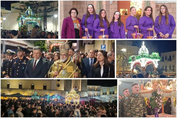 Με λαμπρότητα η περιφορά των επιταφίων στην Κω και η καθιερωμένη "συνάντηση" στην Πλ. Ελευθερίας