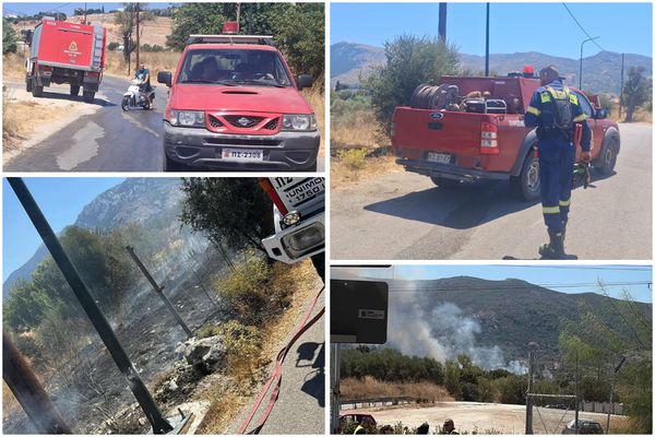 Συμβαίνει τώρα: Φωτιά  έξω από τη δομή μεταναστών στο Πυλί 
