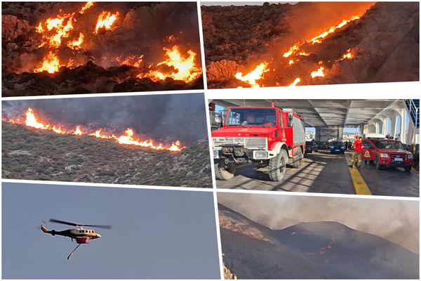 Συνεχίζεται η μάχη με τις φλόγες στην Κάλυμνο 