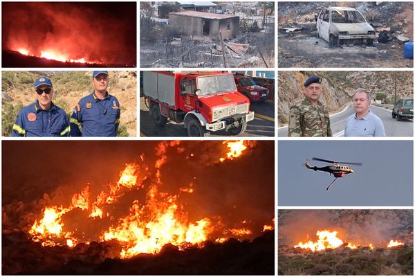 Ολονύχτια μάχη με τη φωτιά στην Κάλυμνο – Τι κατέγραψε η κάμερα του “ΒτΚ”