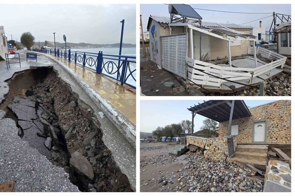 Nέες «πληγές» στην Κέφαλο από την χθεσινή κακοκαιρία: Kατέρρευσε νέο τμήμα του παραλιακού δρόμου - Ζημιές σε επιχειρήσεις