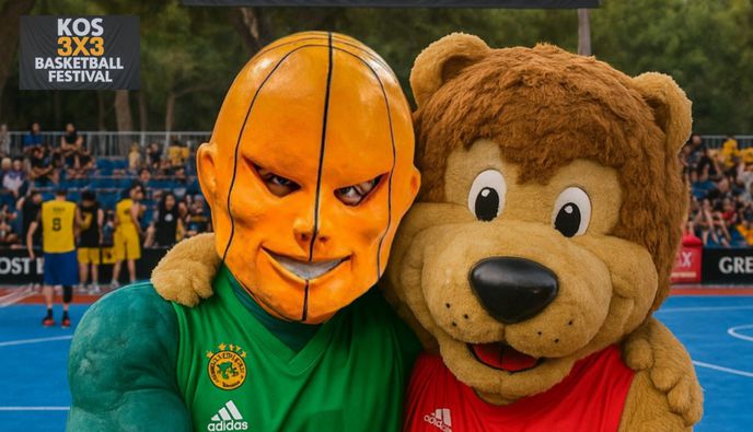 Οι Μασκότ των «Αιωνίων» στην Κω για το 8ο Kos 3x3 Basketball Festival
