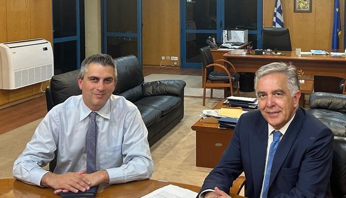 Η Μεσογειακή Χάραξη Ρόδου και το νέο Νοσοκομείο Κω τέθηκαν στη συνάντηση Υψηλάντη με τον Υπ. Υποδομών Χρ. Δήμα
