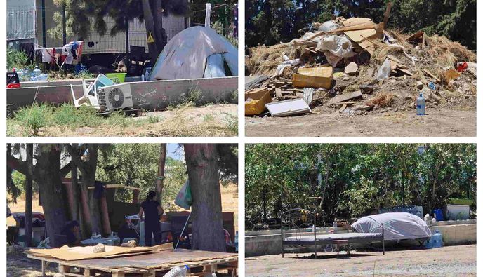 “Eπέστρεψαν” οι Ρομά στο πάρκινκ στις “Σημαίες” – «Mας έδιωξαν από τον καταυλισμό του Αγ. Βασιλείου»