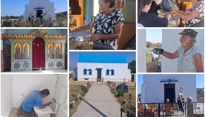 Εντατικές εργασίες στο εξωκκλήσι του Αγίου Δημητρίου στην Κω ενόψει της εορτής του