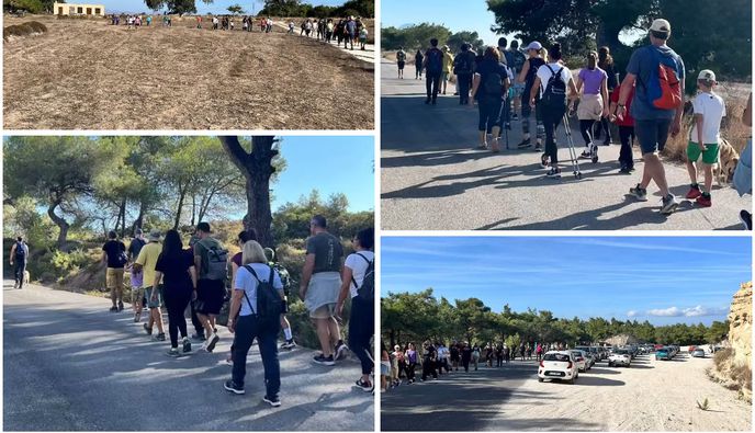 Πεζοπορία με 60 συμμετέχοντες και 10 παιδιά στην όμορφη τοποθεσία της Πλάκας