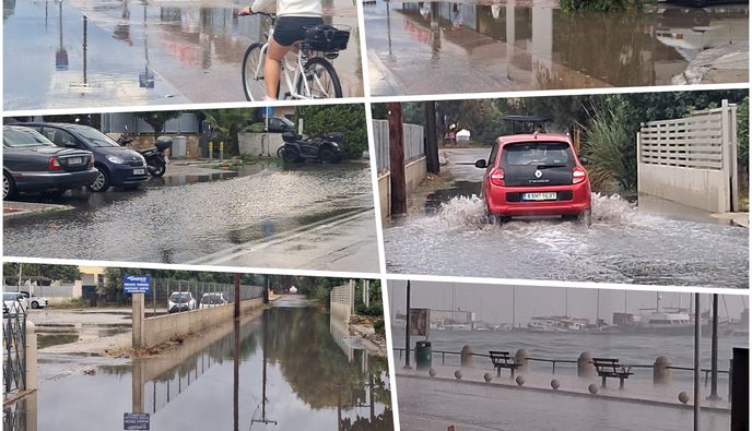 Προβλήματα στην πόλη της Κω από την πρωινή βροχόπτωση