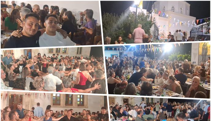Κέφι και χορός στο πανηγύρι της Παναγίας στο Λαγούδι