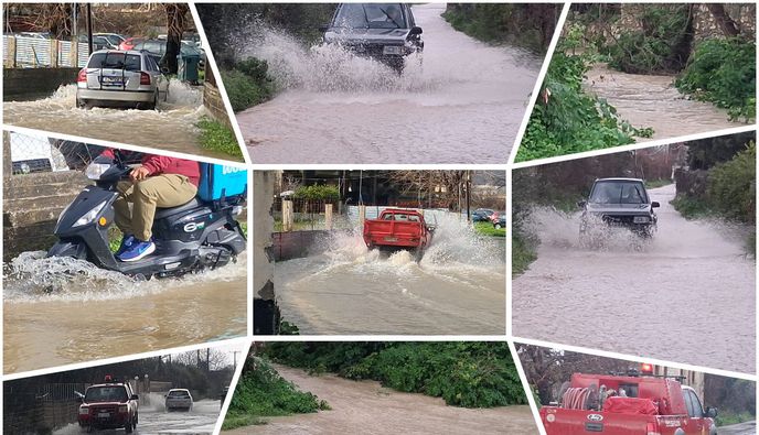 Πλημμύρισαν δρόμοι και σπίτια στην Κω - Προβλήματα από την έντονη βροχόπτωση