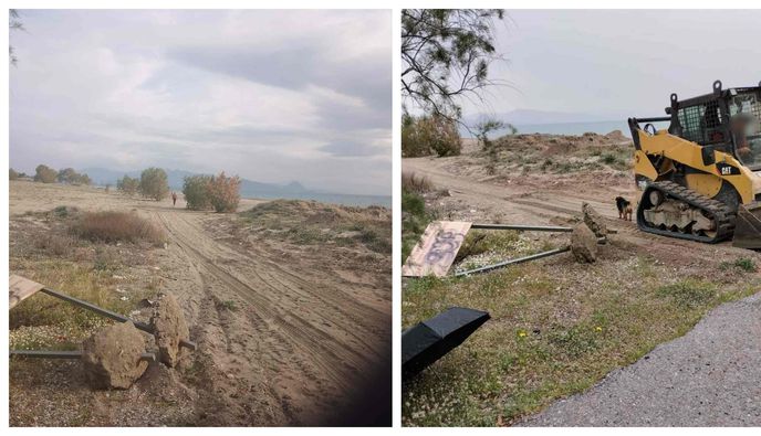 Καταγγελία στην Αστυνομία από τον κ. Β. Τρακόσα και τον κ. Σ. Χατζηπέτρο για παράνομες παρεμβάσεις στην παραλία του Ναυτικού Ομίλου